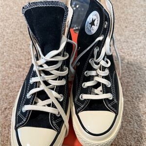 Converse Black and Cream High-Tops
